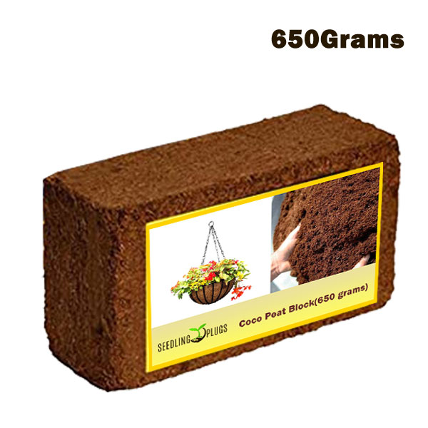 Coco Peat Block(650 grams)-Expands To 9.5 Litres Of Coco Peat Powder
